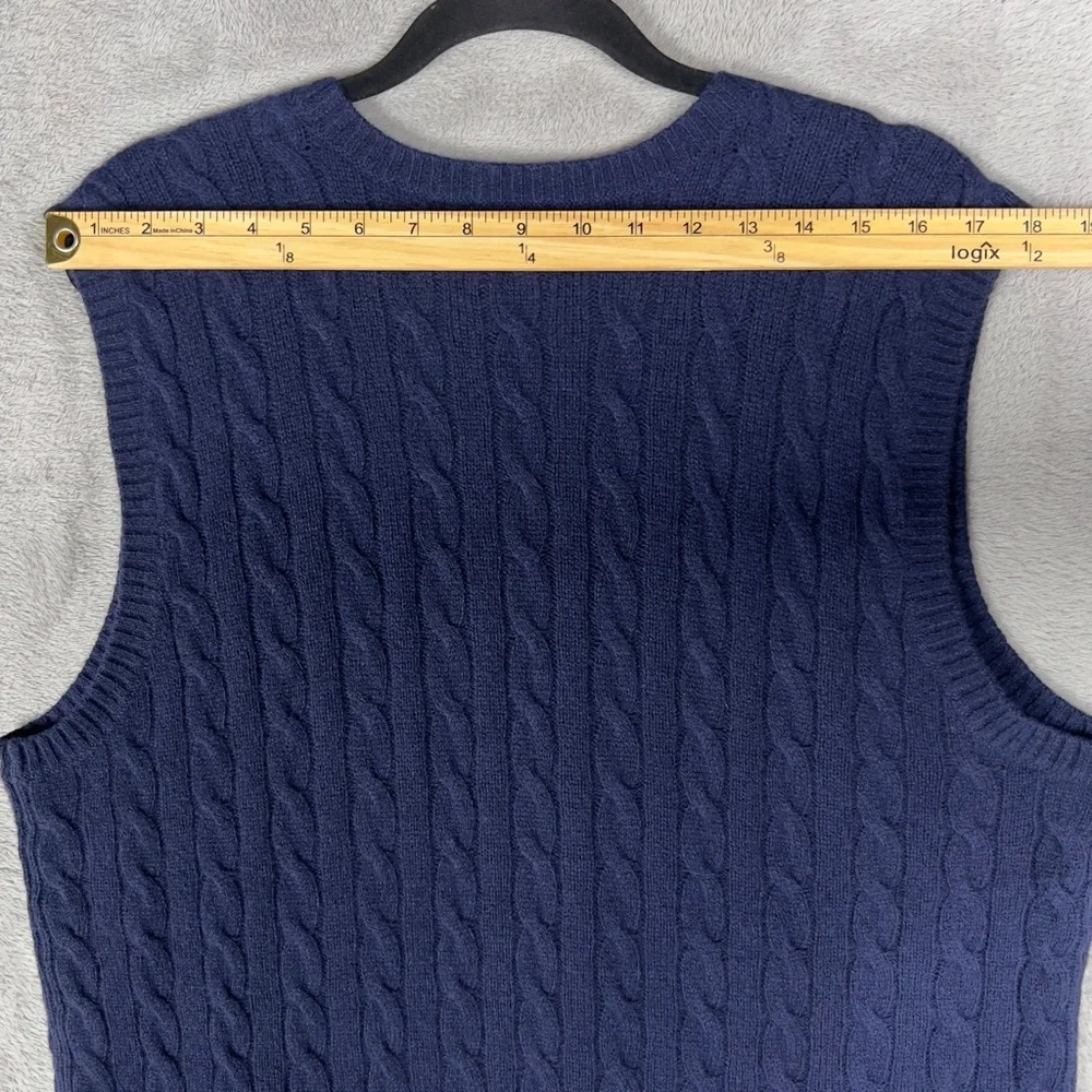 Polo‎ Ralph Lauren Cable-Knit Wool Cashmere V-Neck Sweater Vest Men’s XL Navy